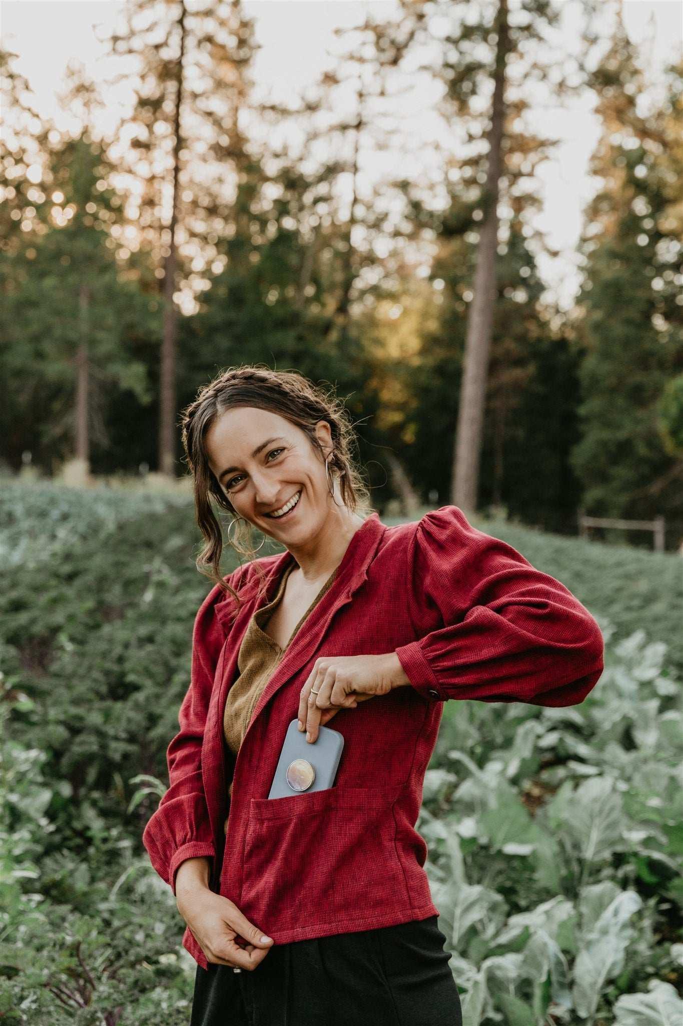 Jane Jacket in Ruby Checker Product Image