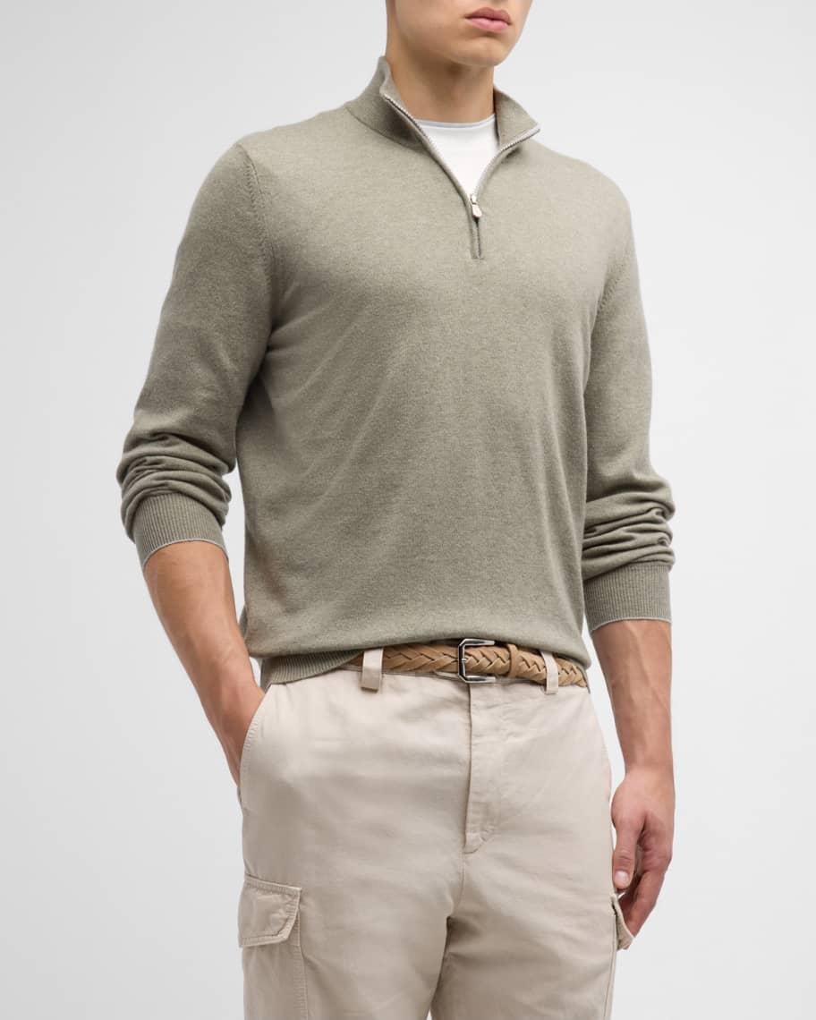 Mens Cashmere Quarter-Zip Sweater Product Image