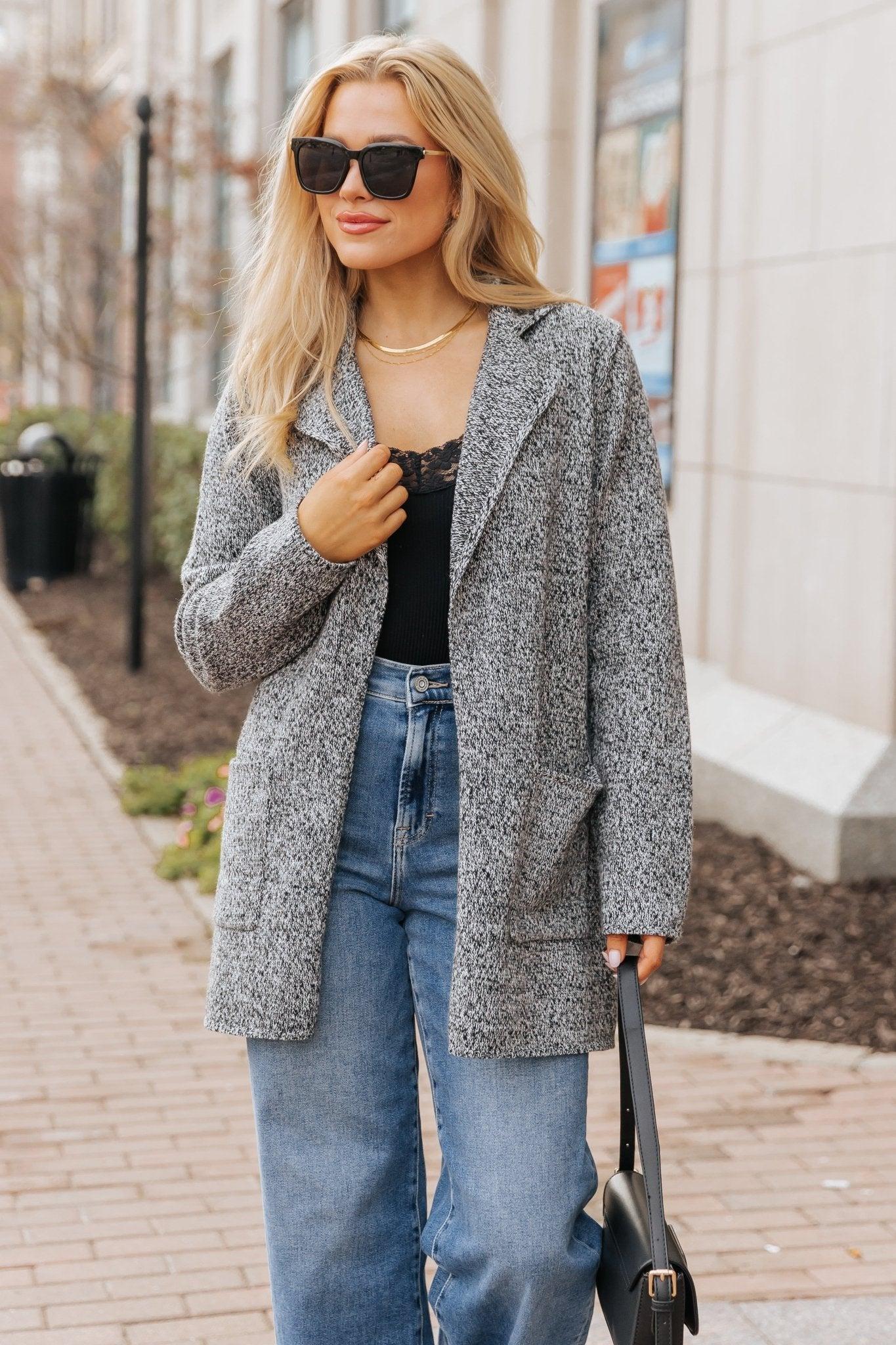 Classy Elegant Wool Coat - Charcoal - FINAL SALE Product Image