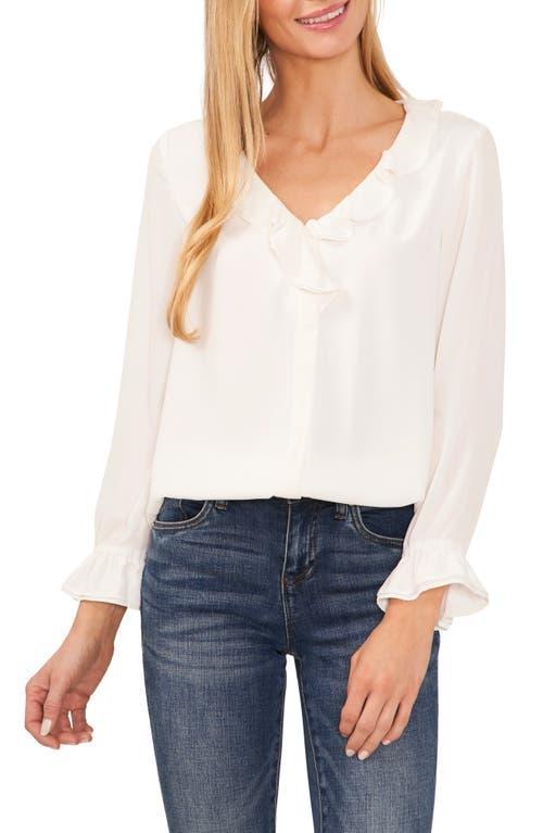 CeCe Ruffled V Neck Blouse Product Image