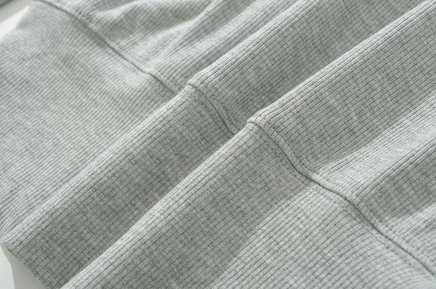 Long-Sleeve Asymmetrical Neck Ribbed Tee Product Image