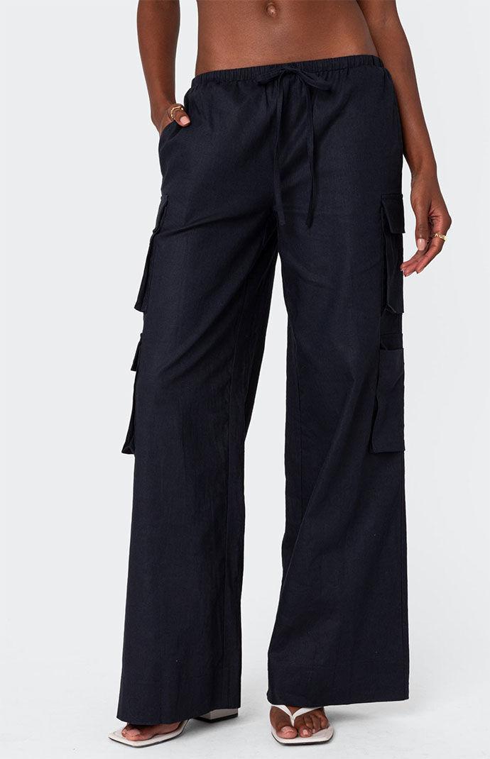 Edikted Women's Bristol Linen Look Cargo Pants Product Image