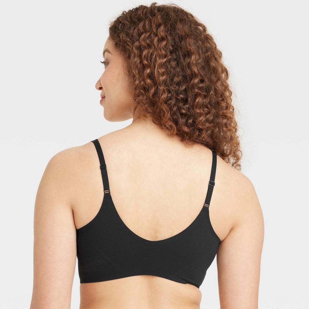 Women's Luxury Collection Bonded Microfiber Plunge Bralette - Auden™ Black XXL: Plus Size, V Back, Adjustable Straps, Unlined Cup Product Image