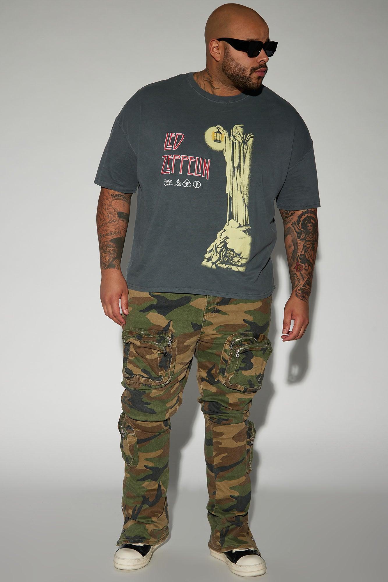 Round Up Stacked Skinny Flare Pants - Camouflage Product Image