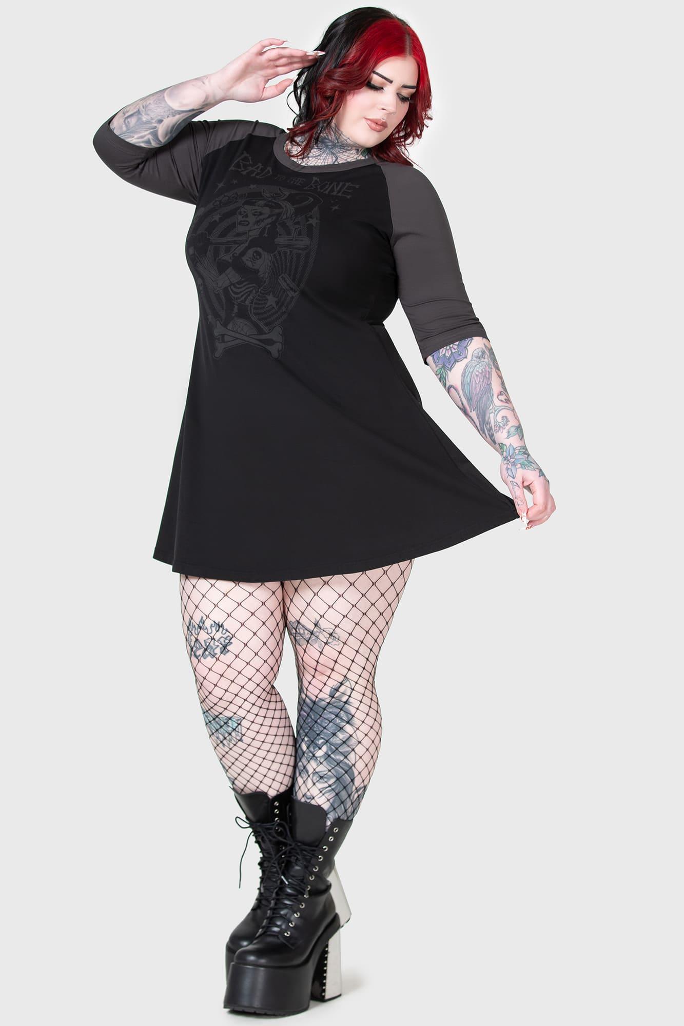 Bad 2 The Bone Raglan Dress - Resurrect Female Product Image