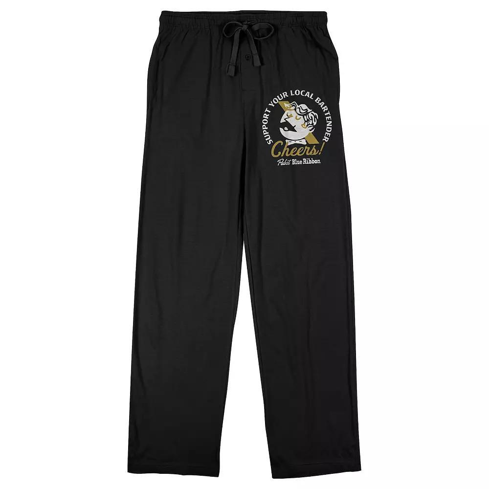 Men's Pabst Blue Ribbon Cheer Sleep Pants, Size: Medium, Black Product Image