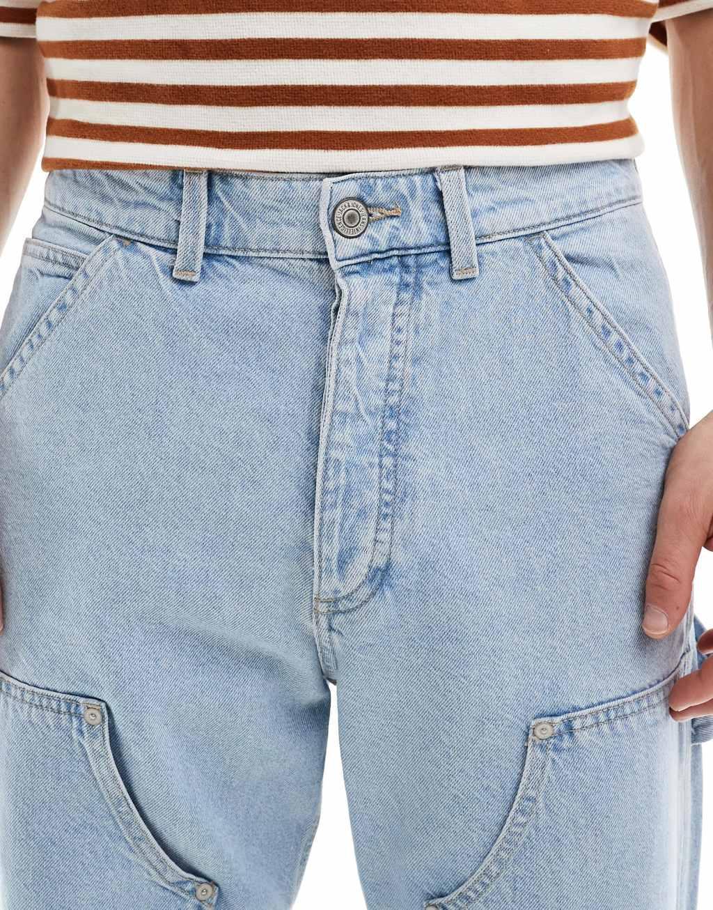 Jack & Jones Eddie loose painter jean in light blue wash Product Image