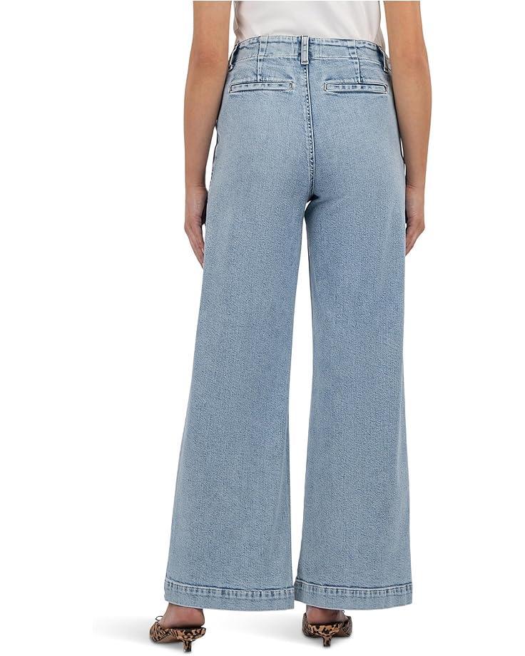 Jean High Rise Wide Leg Slash Front Pockets Product Image