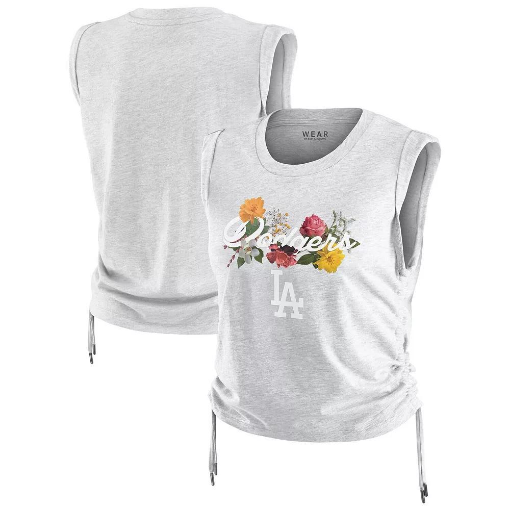 Women's WEAR by Erin Andrews  Heather Gray Los Angeles Dodgers Cinched Tank Top, Size: XXL, Grey Product Image