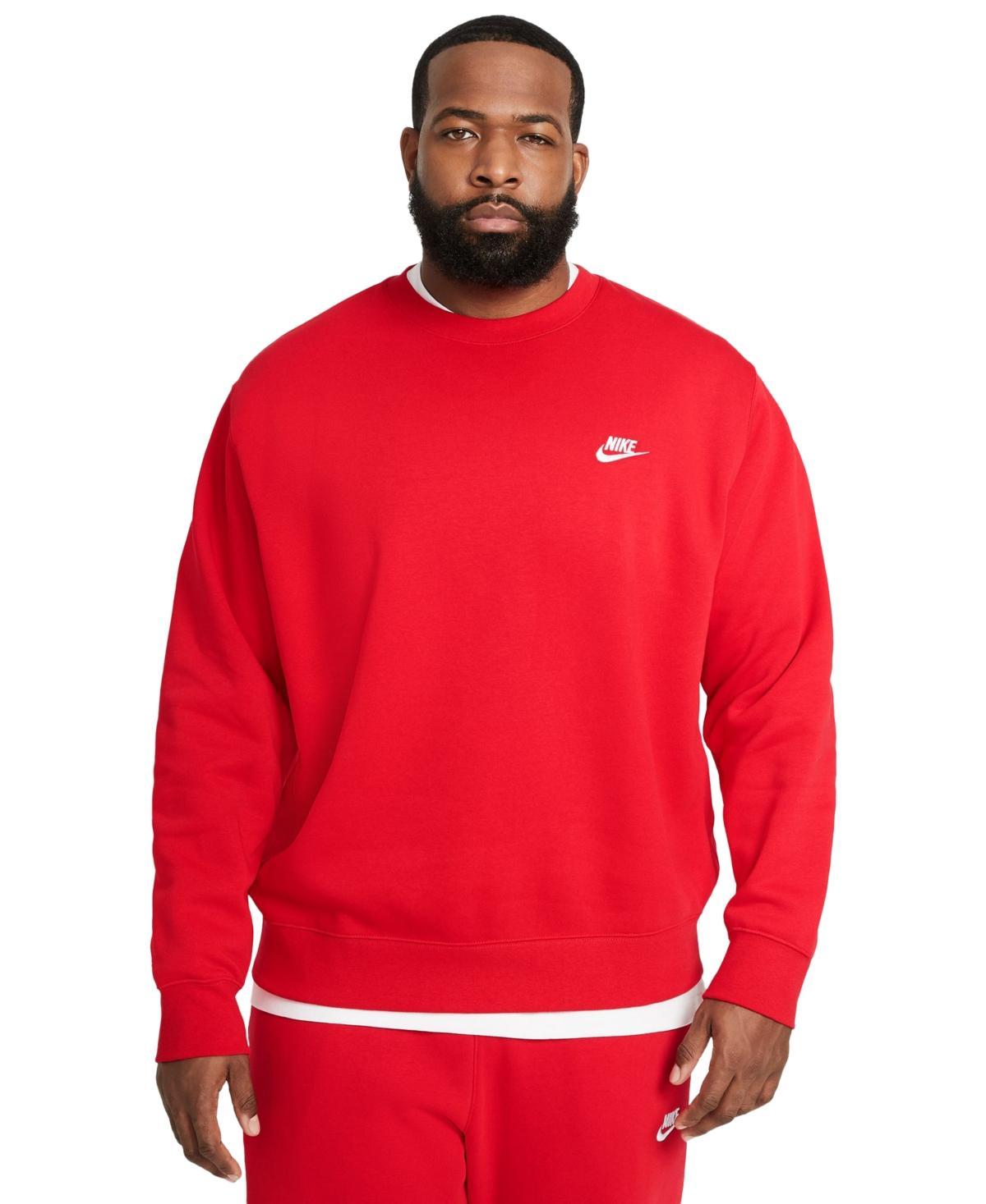 Nike Men's Club Crewneck Sweatshirt in Khaki/White at Nordstrom, Size Small Product Image