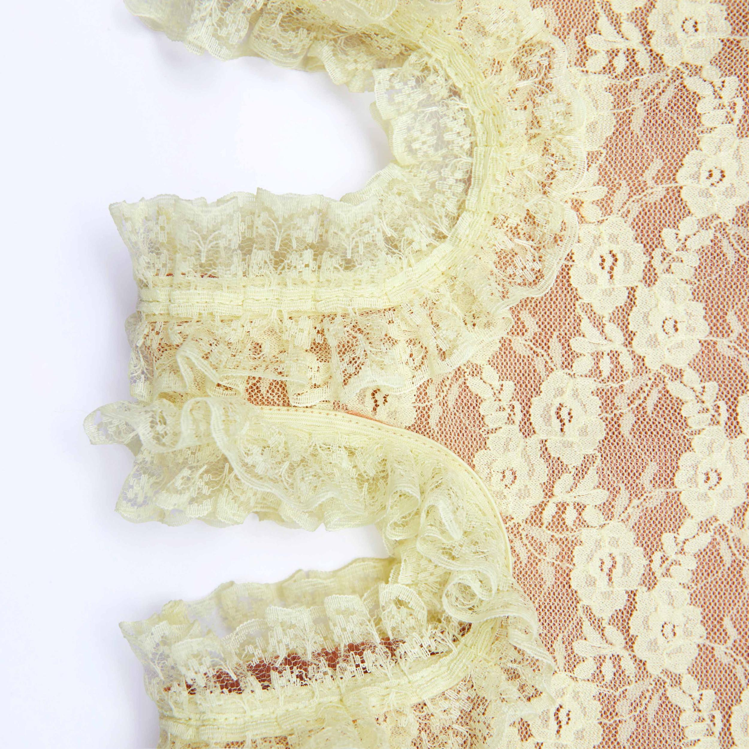 Yellow Cut Out Lace Detail Jumper Product Image