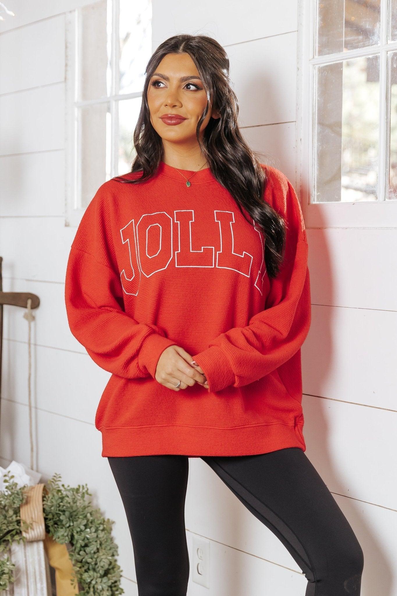 Jolly Red Graphic Sweatshirt - FINAL SALE Product Image