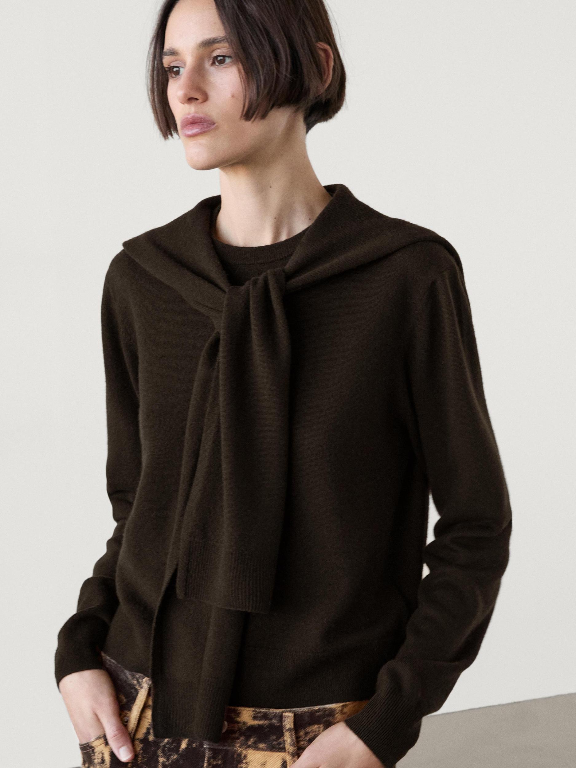 Wool blend knit double sweater Product Image