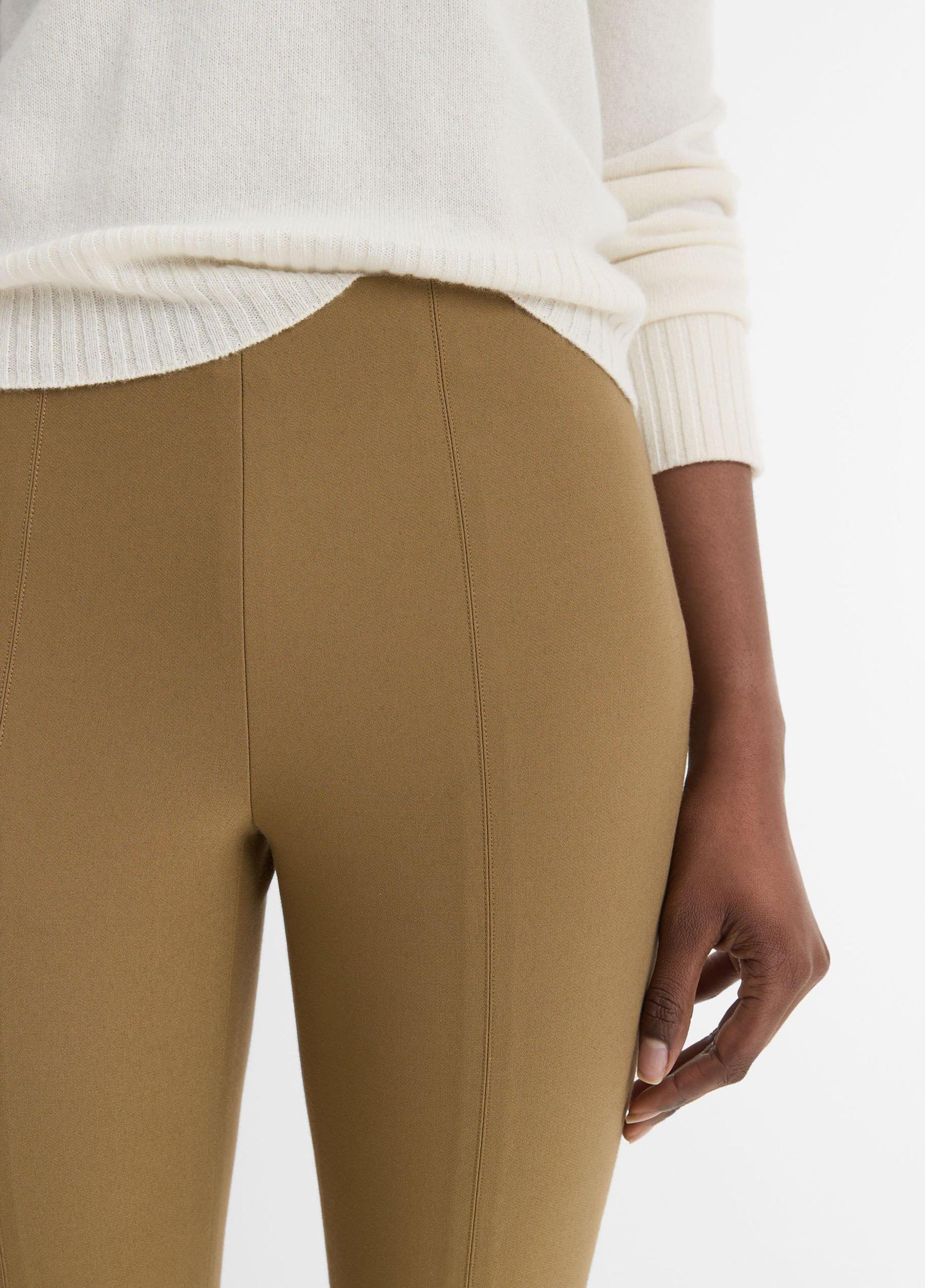 Womens Italian Cotton-Blend Stitch-Front Seam Legging, Oak Wood, Size XXS Vince Product Image