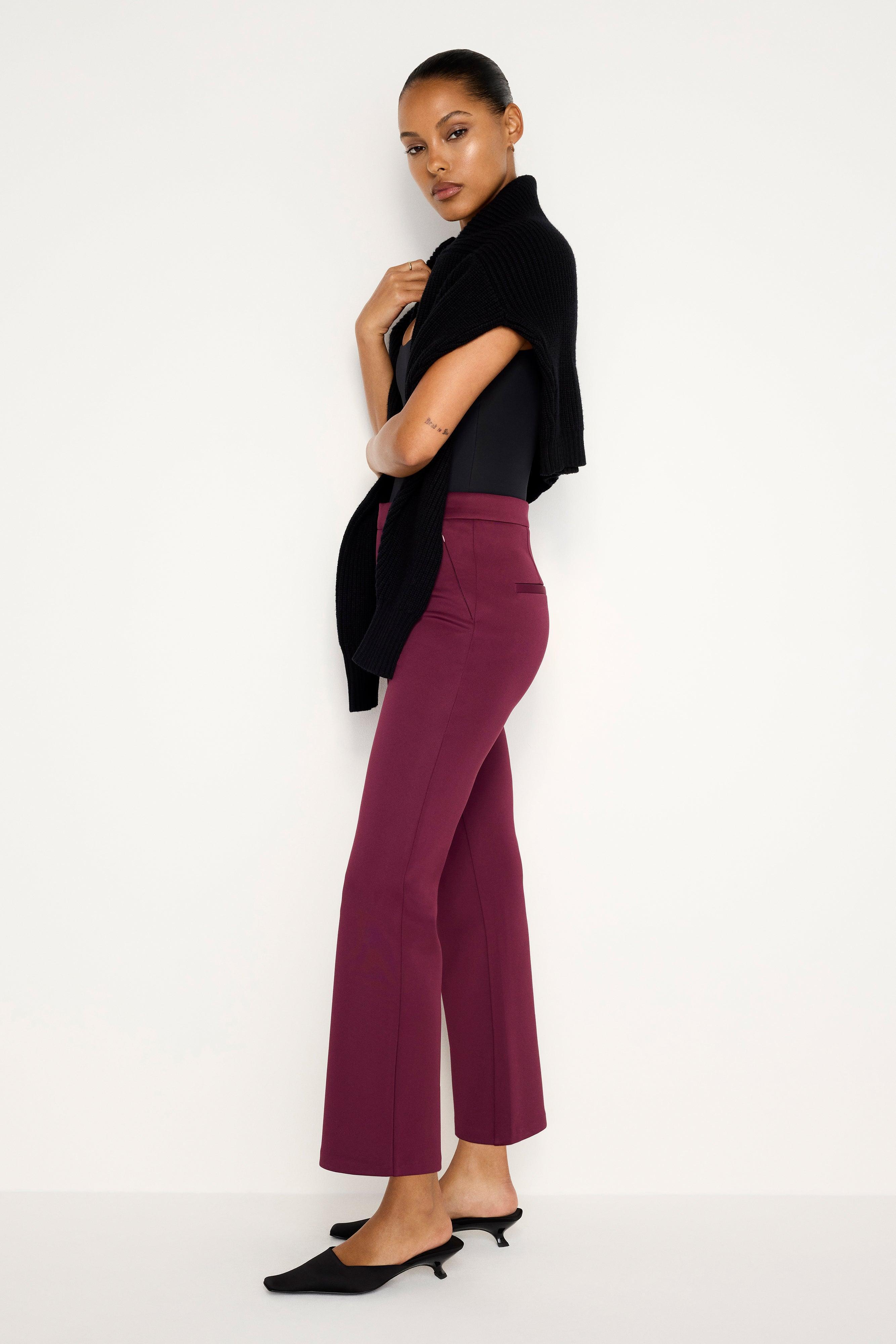 SCUBA CROPPED STRAIGHT TROUSERS | OXBLOOD002 Product Image