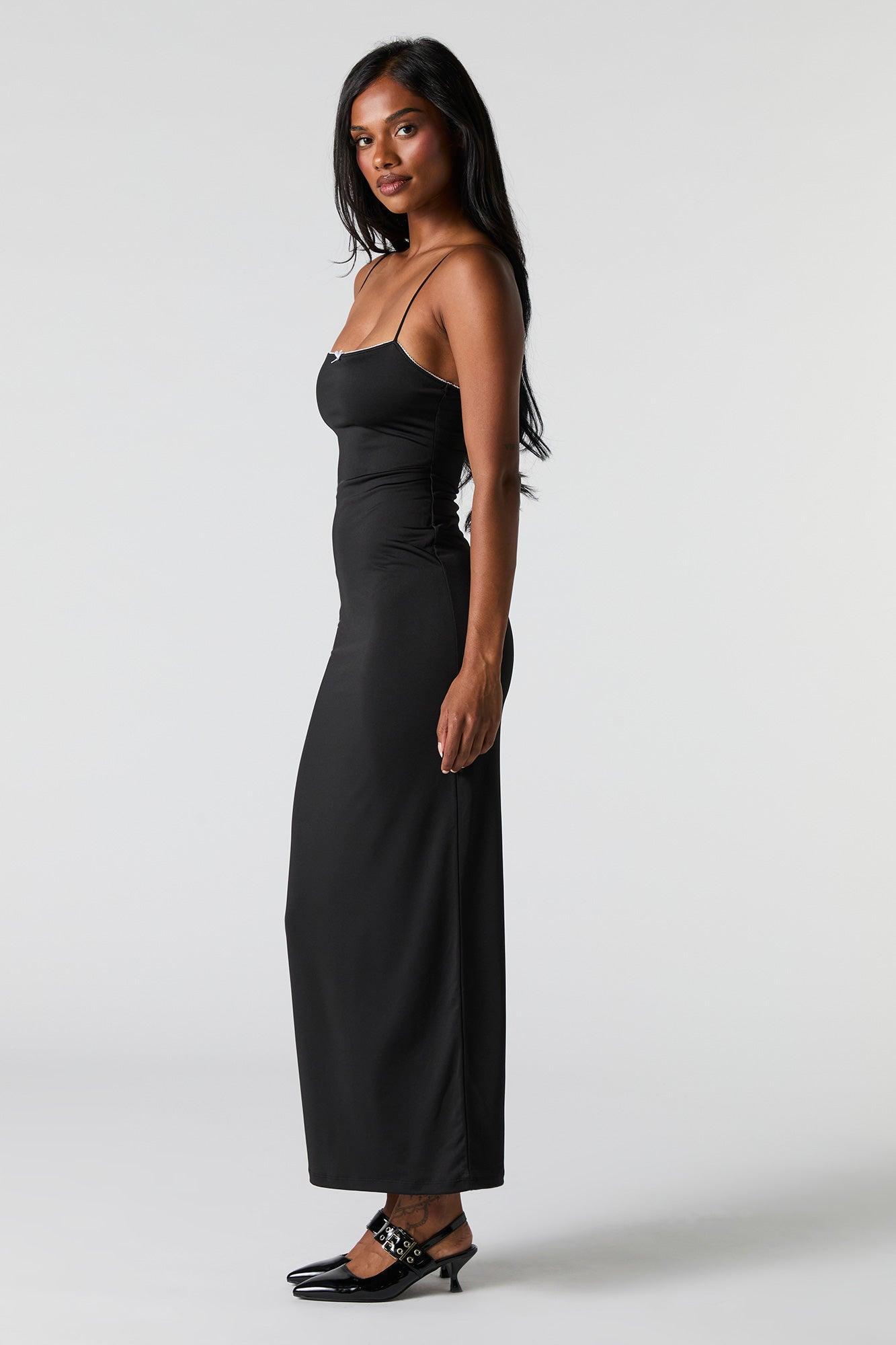 Lace Bow Trim Maxi Dress Female Product Image