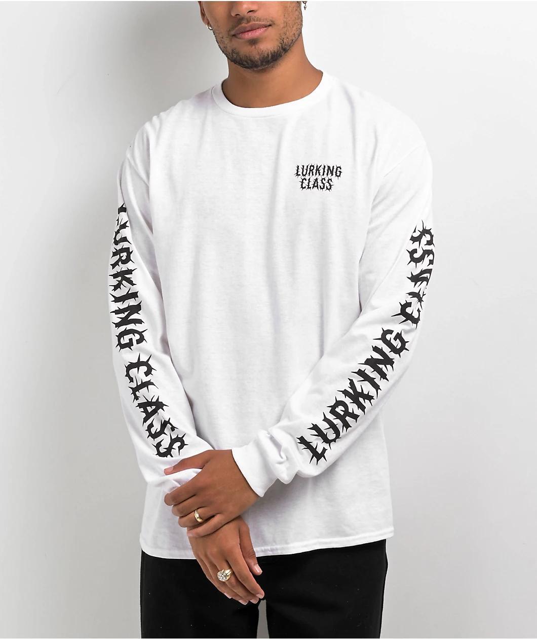 Lurking Class by Sketchy Tank x Stikker Infestation White Long Sleeve T-Shirt Product Image