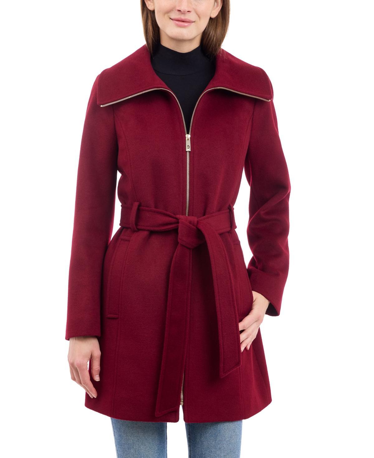 Michael Michael Kors Womens Belted Zip-Front Coat, Created for Macys Product Image