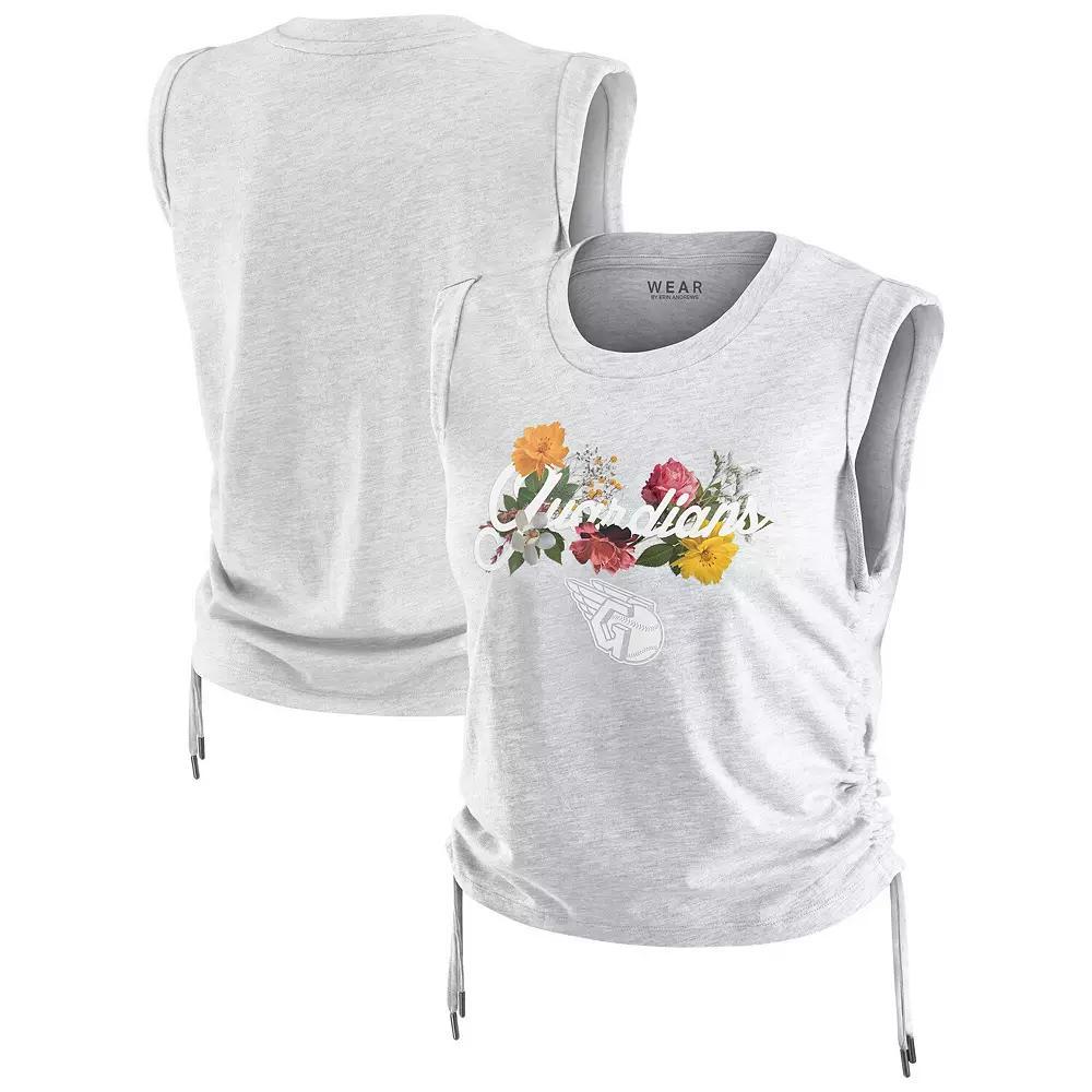 Women's WEAR by Erin Andrews  Heather Gray Cleveland Guardians Cinched Tank Top, Size: Small, Grd Grey Product Image