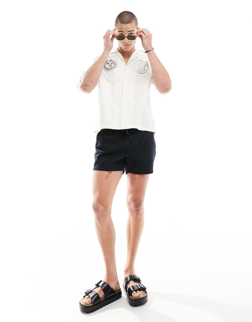 ADPT oversized revere collar shirt with sun and moon placement print  Product Image