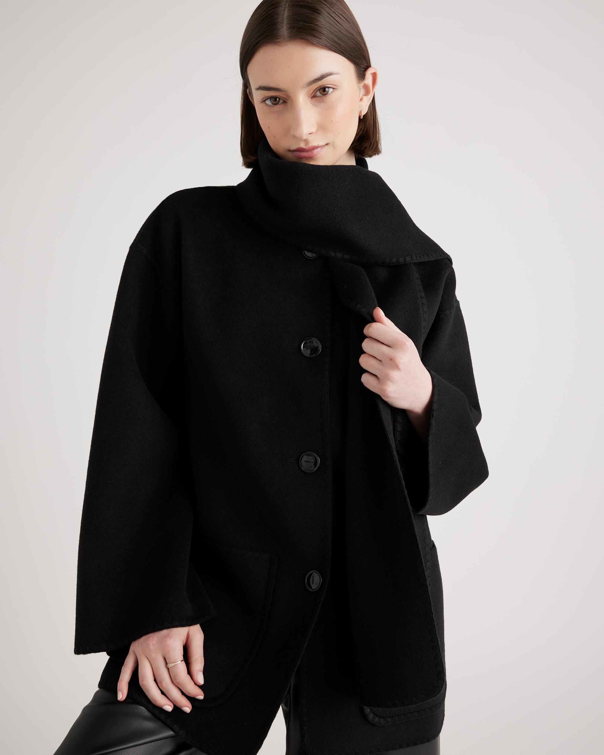 Quince | Women's Double-Faced Merino Wool Scarf Coat Size XS Product Image