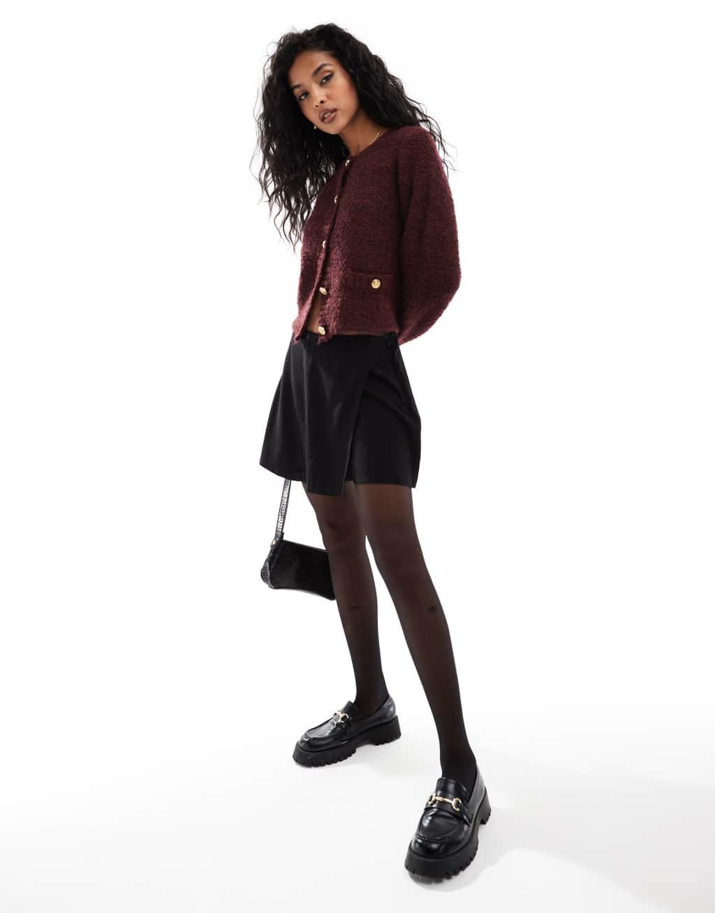 Vero Moda high waisted skort in black Product Image