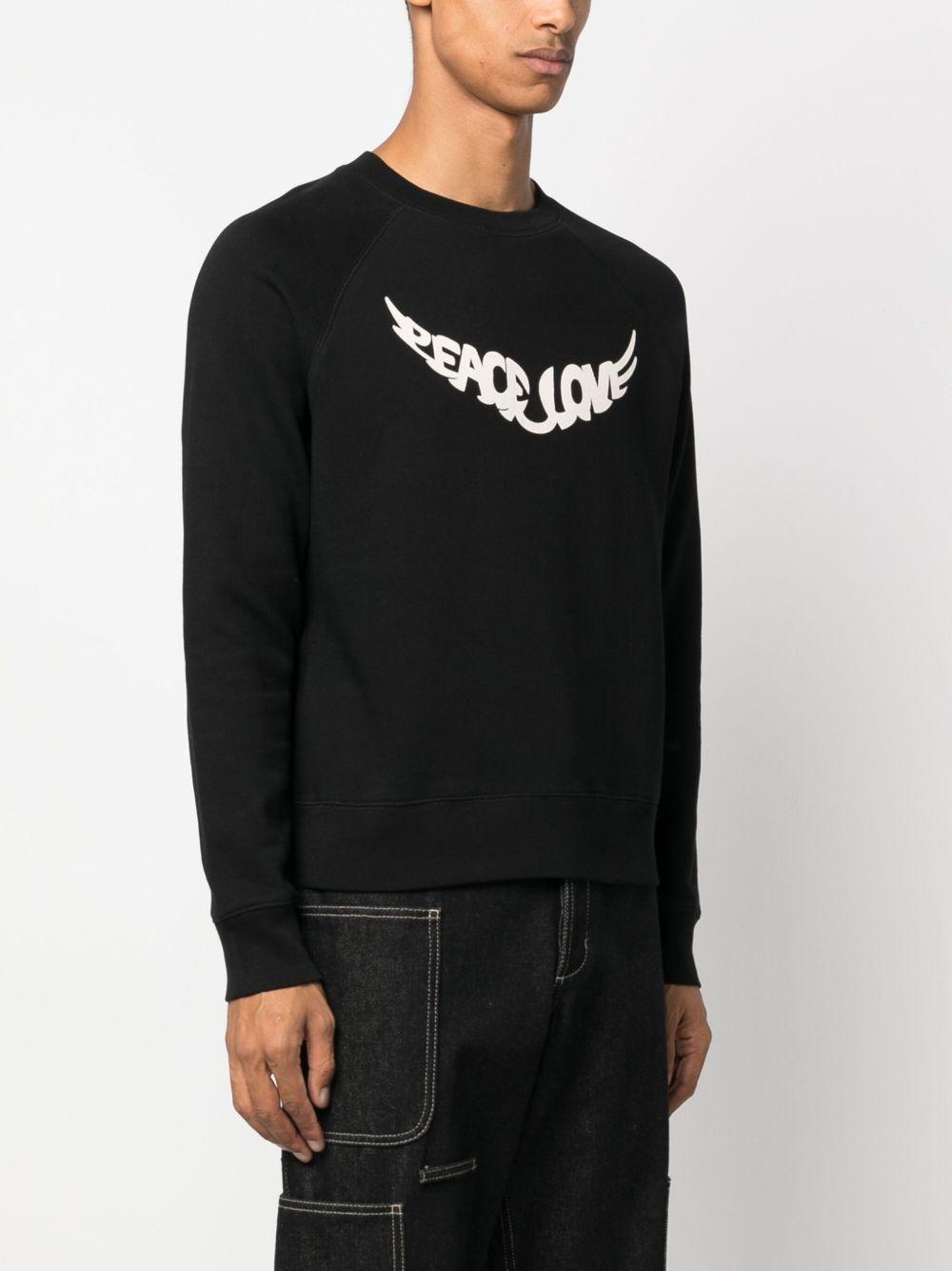 slogan-print organic-cotton sweatshirt Product Image