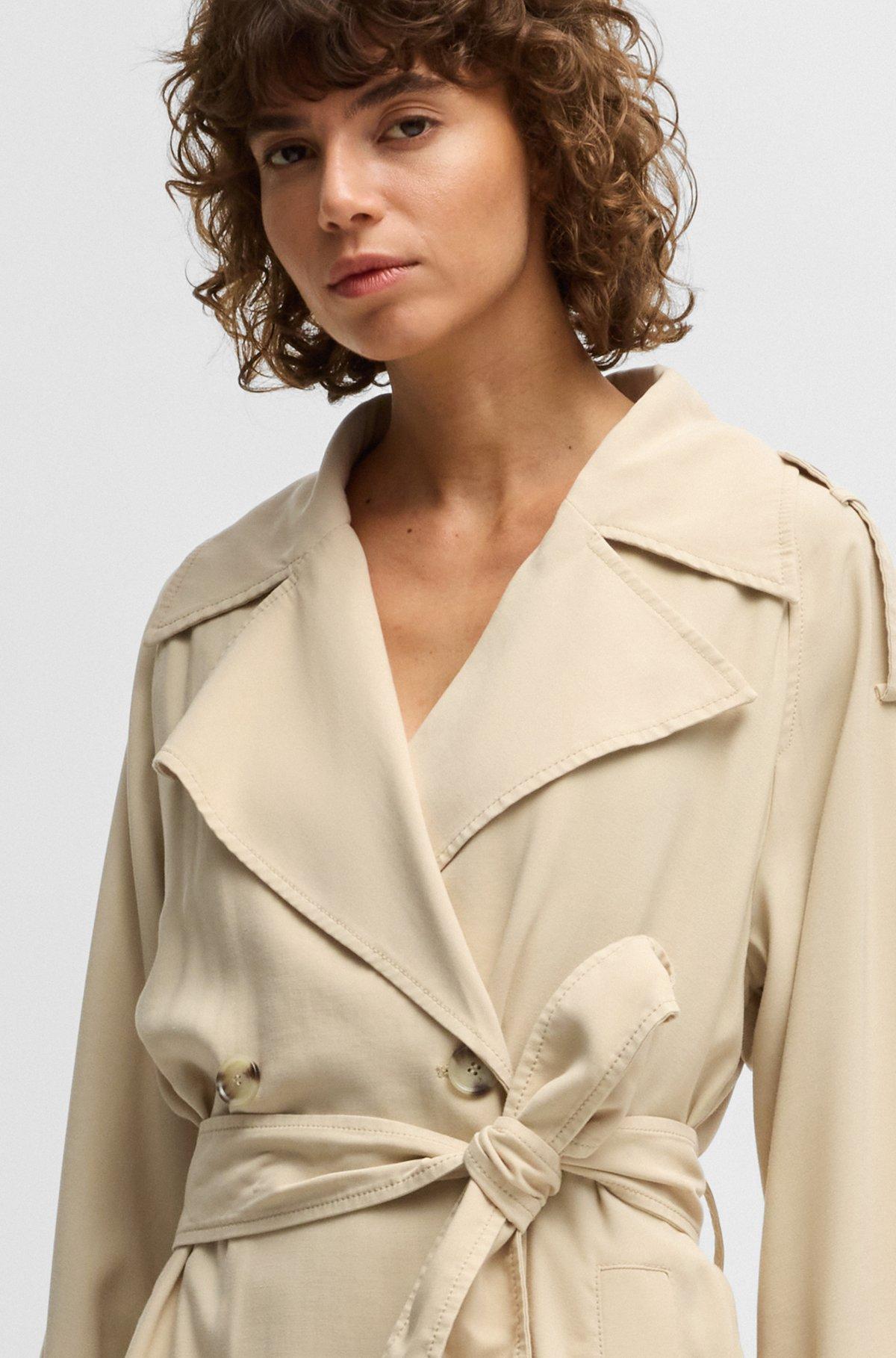 BOSS - Loose-fit trench coat with belt - Light Beige Product Image