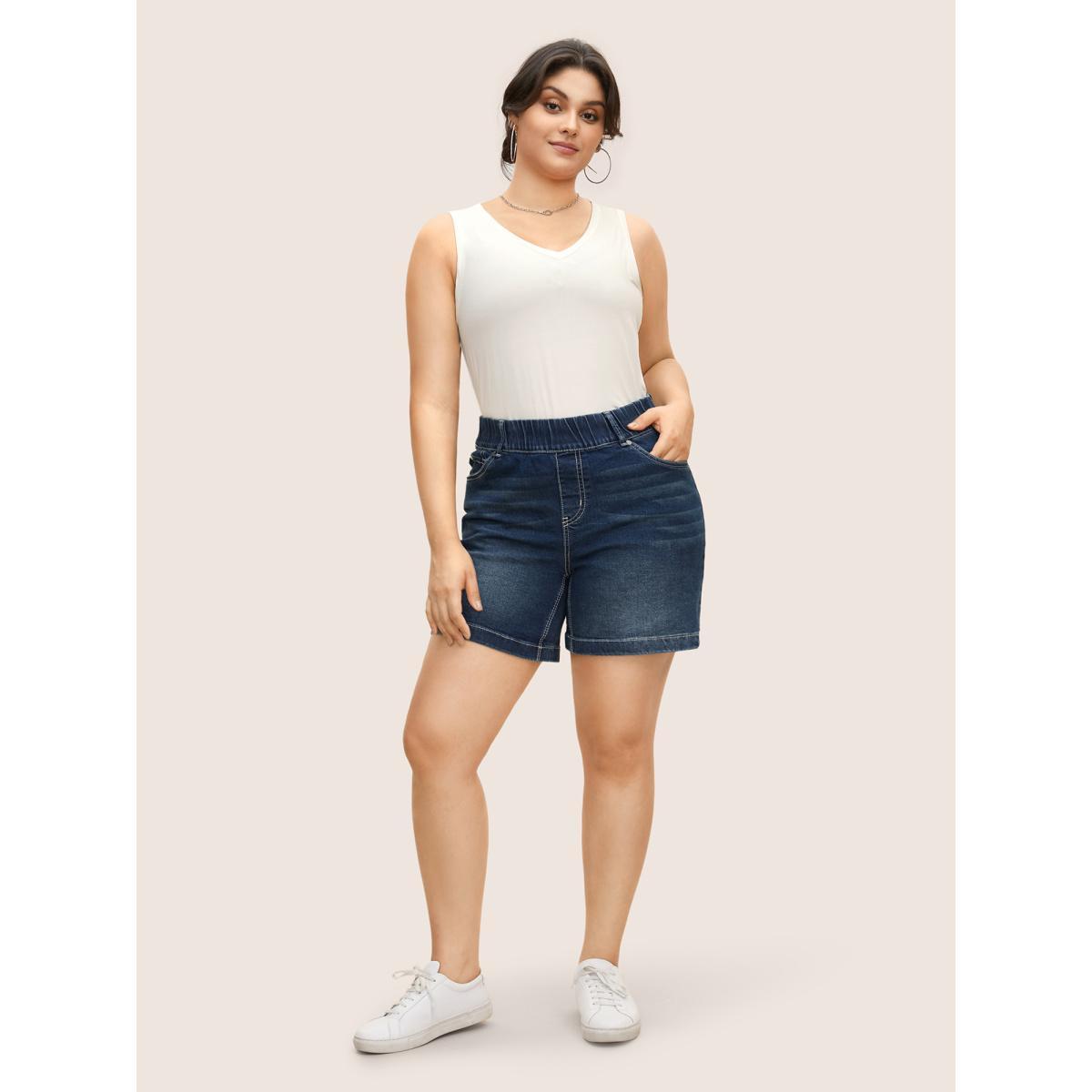 Plus Size Supersoft Essentials Solid Basic Knit Tank Top Women Beige Basics Non V-neck Everyday Tank Tops Camis BloomChic 12/L Product Image