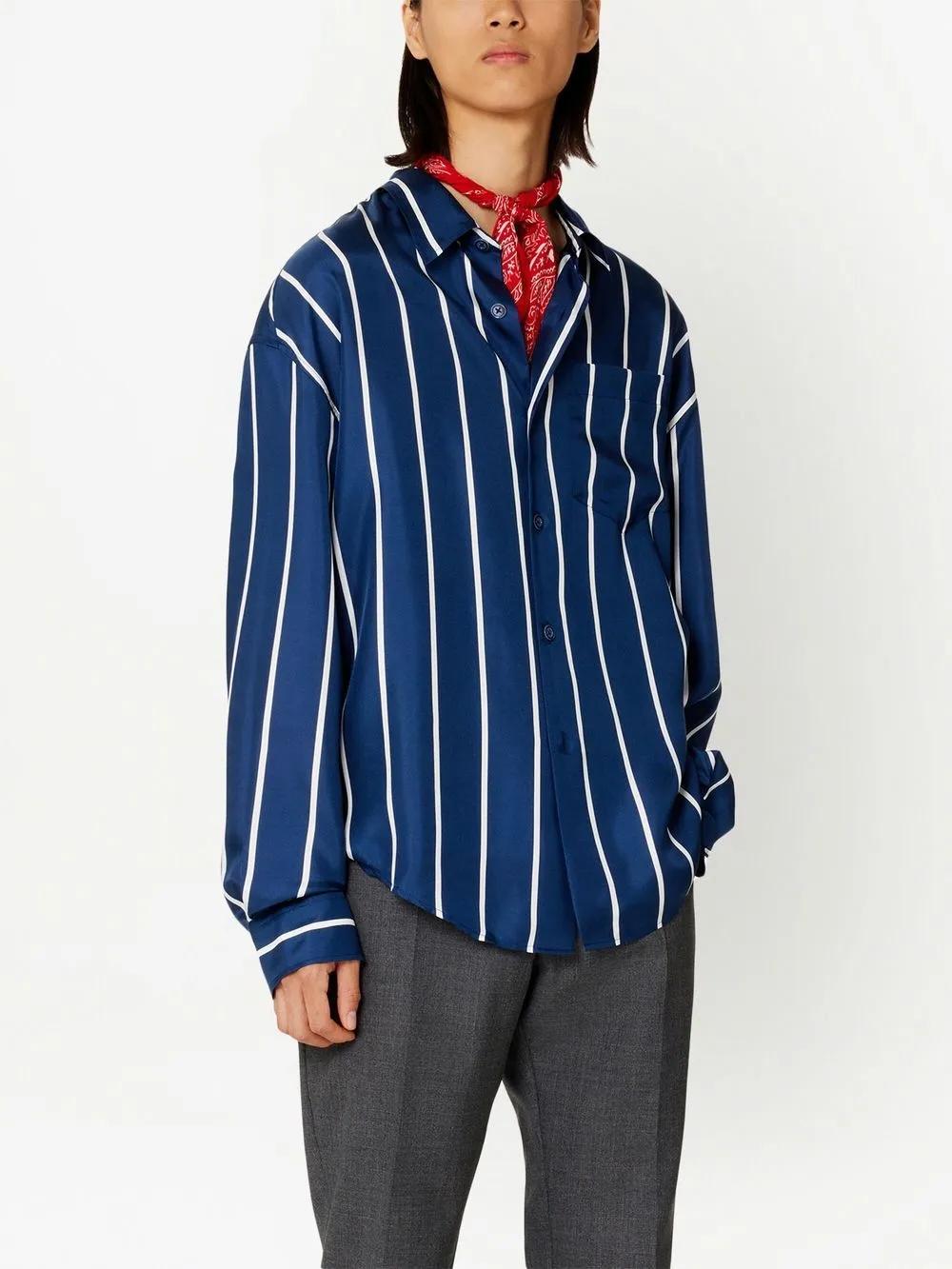 striped button-up shirt Product Image
