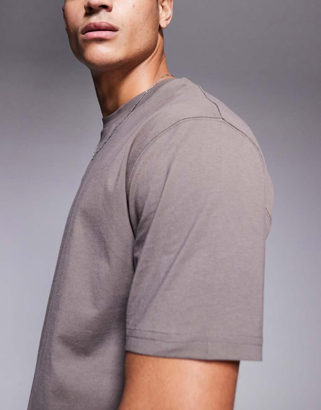 ASOS DESIGN essential relaxed t-shirt in brown Product Image