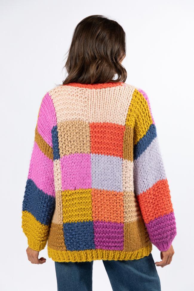 Still Deciding Multi Color Block Cardigan FINAL SALE Product Image