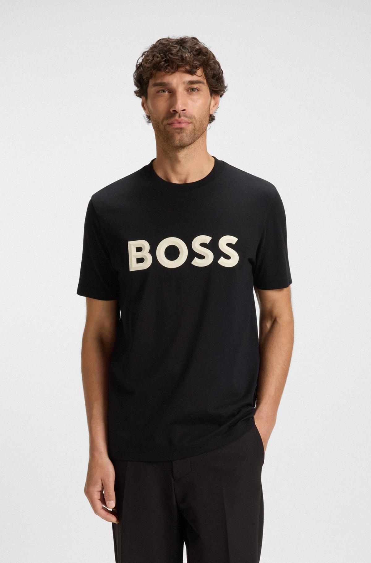 Cotton-jersey T-shirt with 3D logo Product Image