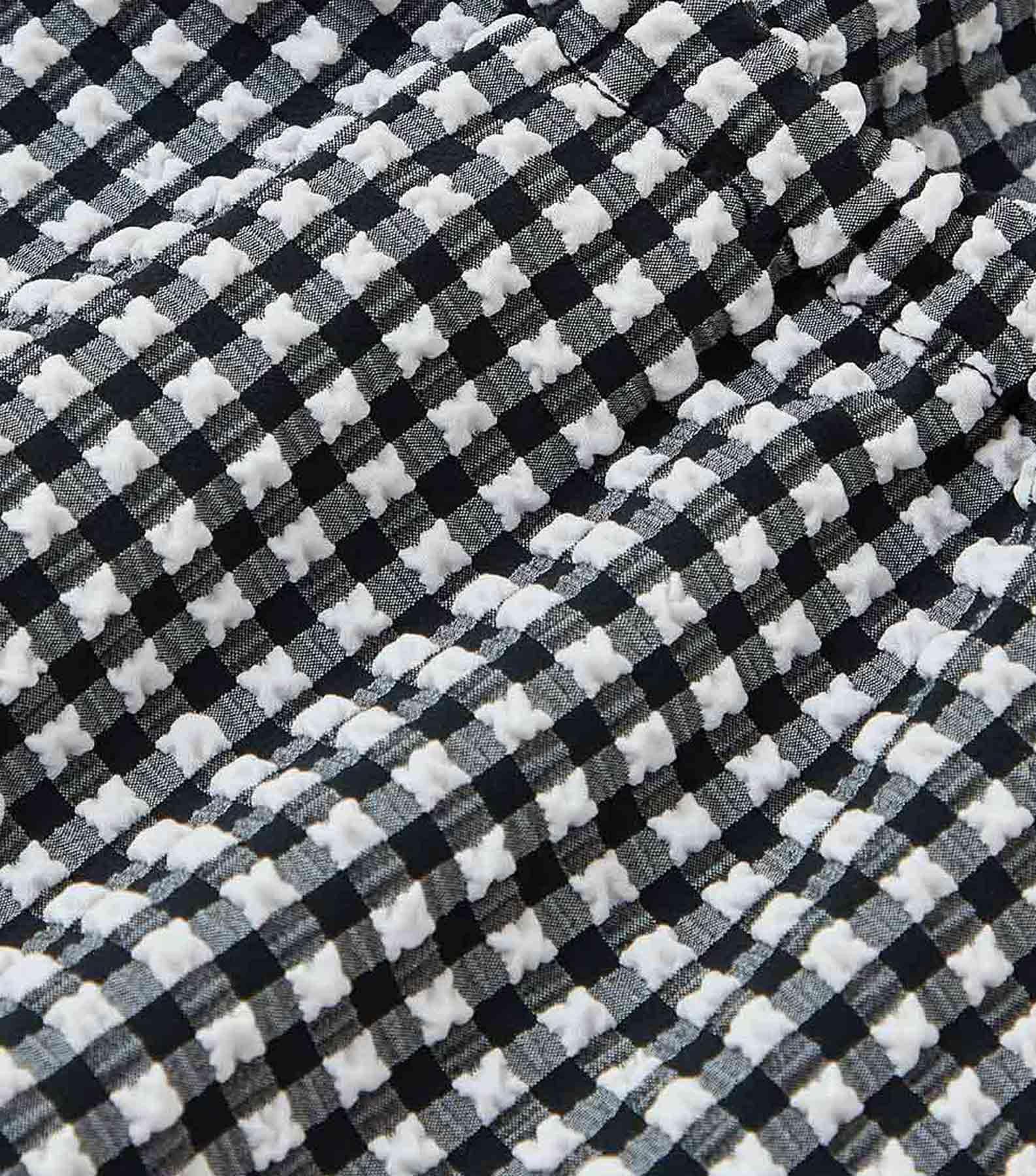 Gingham Seersucker Halter Top - Black Gingham Product Image
