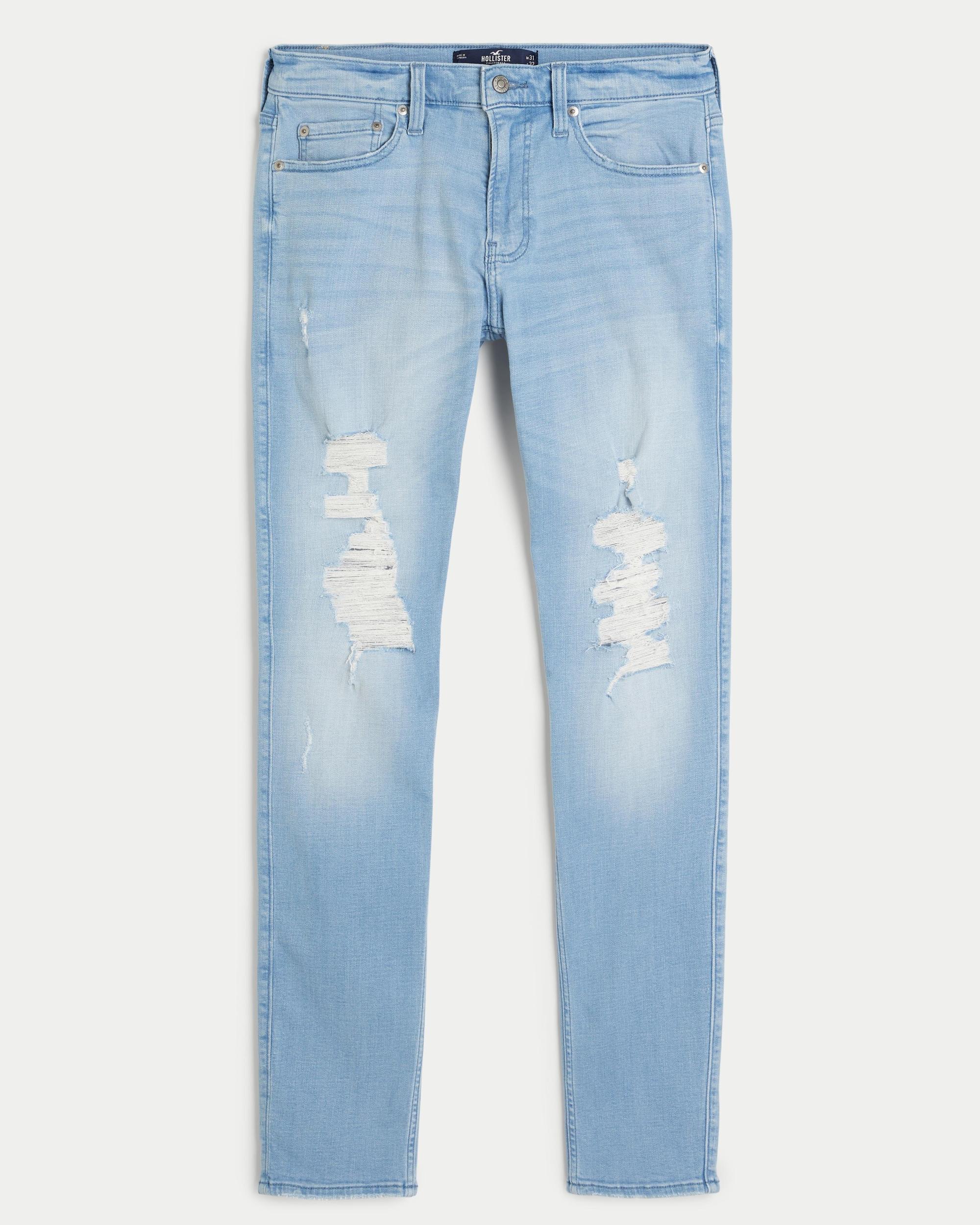 Ripped Light Wash Skinny Jeans Product Image