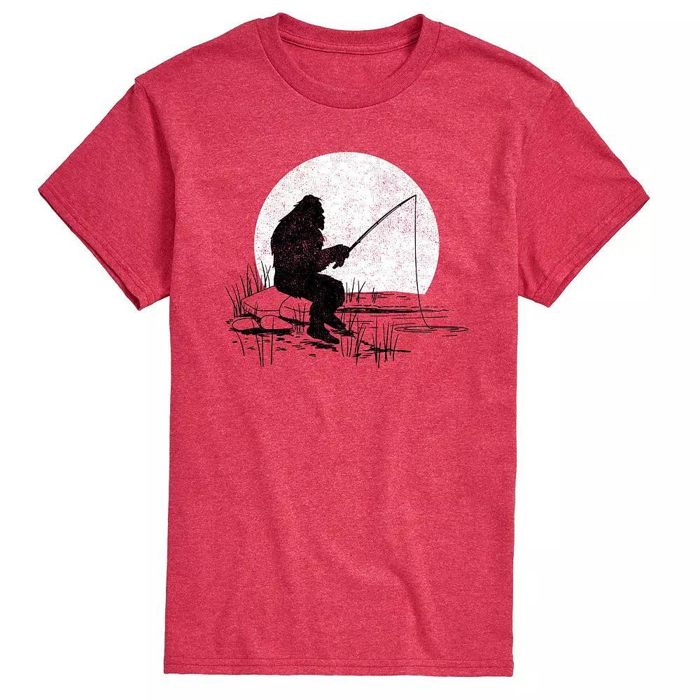 Big & Tall Sasquatch Fishing Graphic Tee, Mens Product Image