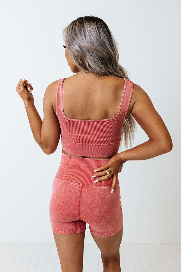 Doing The Most High Waist Biker Shorts in Rose Product Image