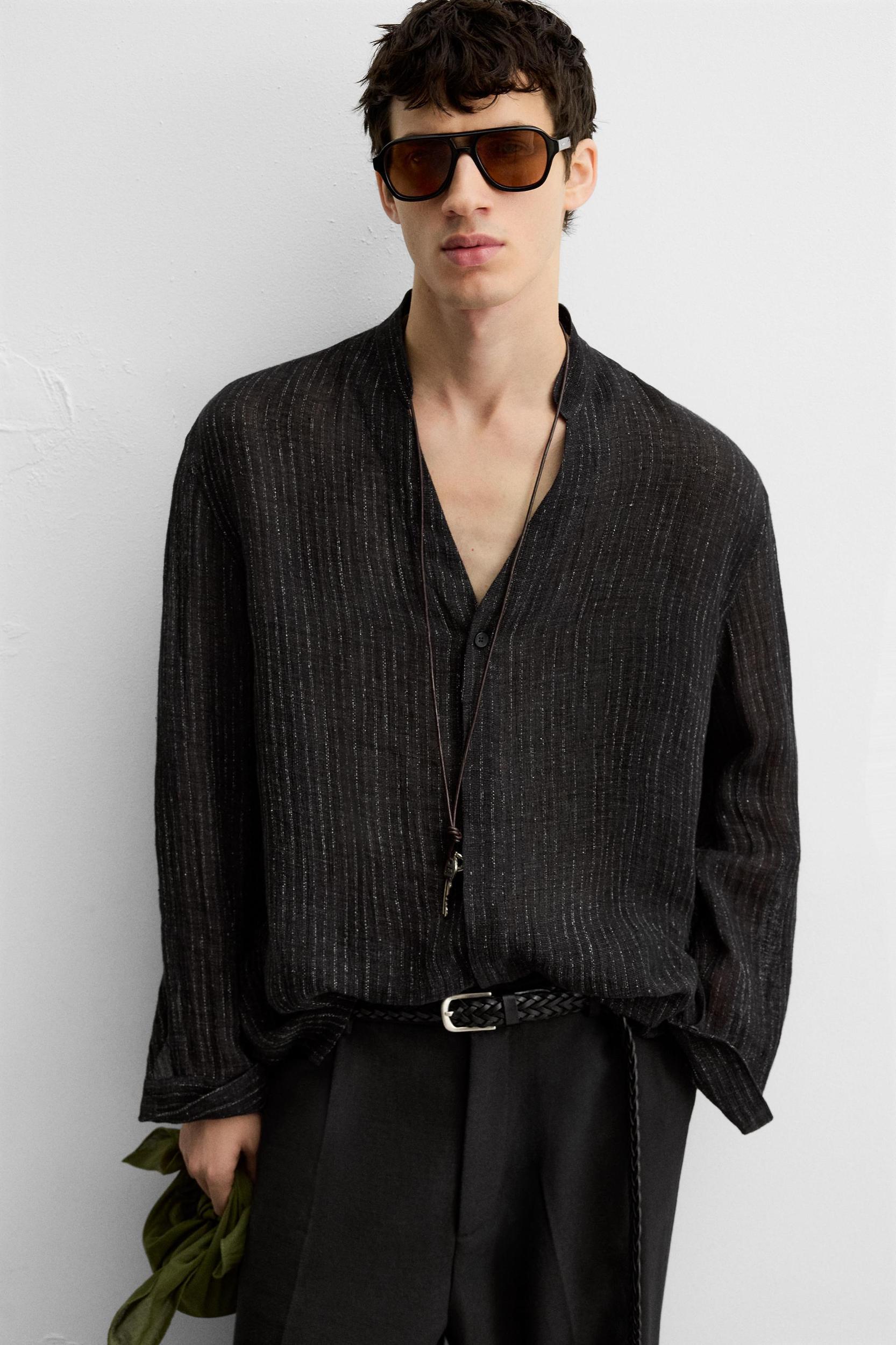 SEMI-SHEER TEXTURED SHIRT Product Image