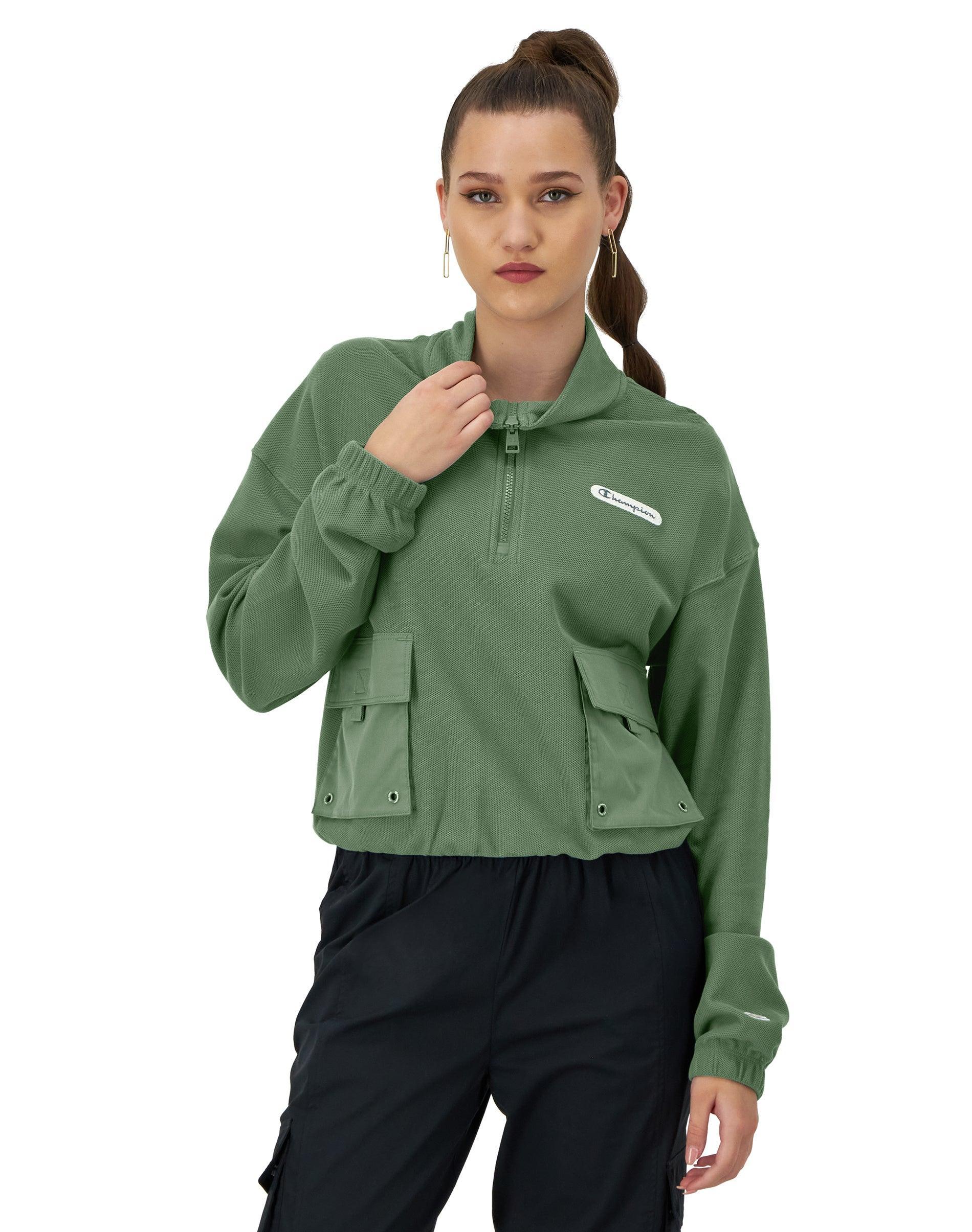 Women's Champion® Campus Pique 1/4-Zip Pullover, Size: XXL, Black Product Image