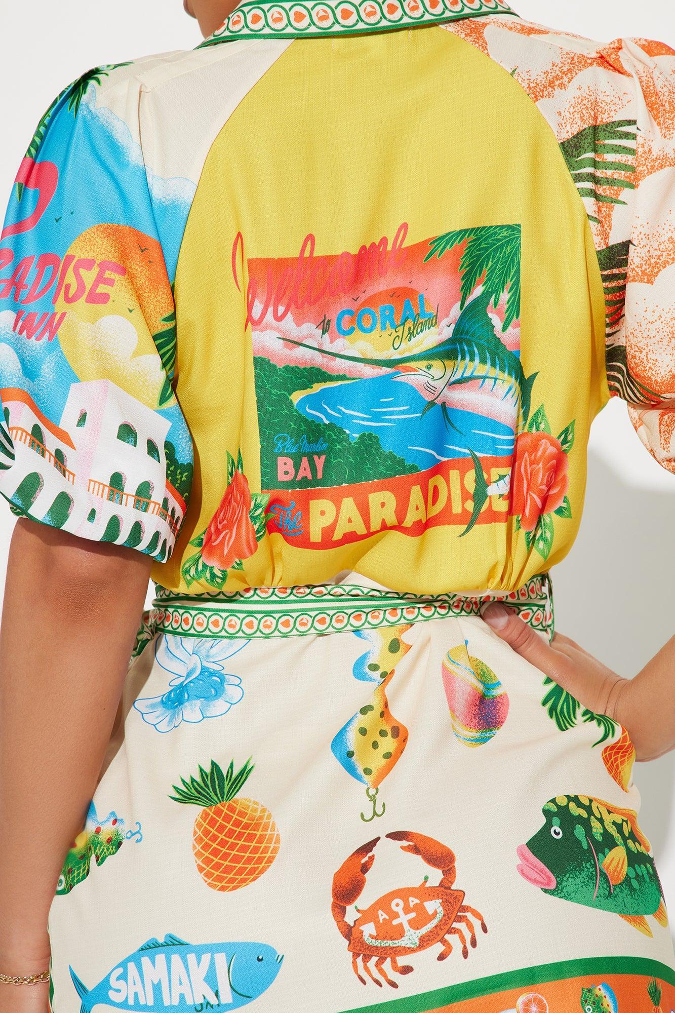 Summer In The Keys Mini Dress - Multi Color Product Image