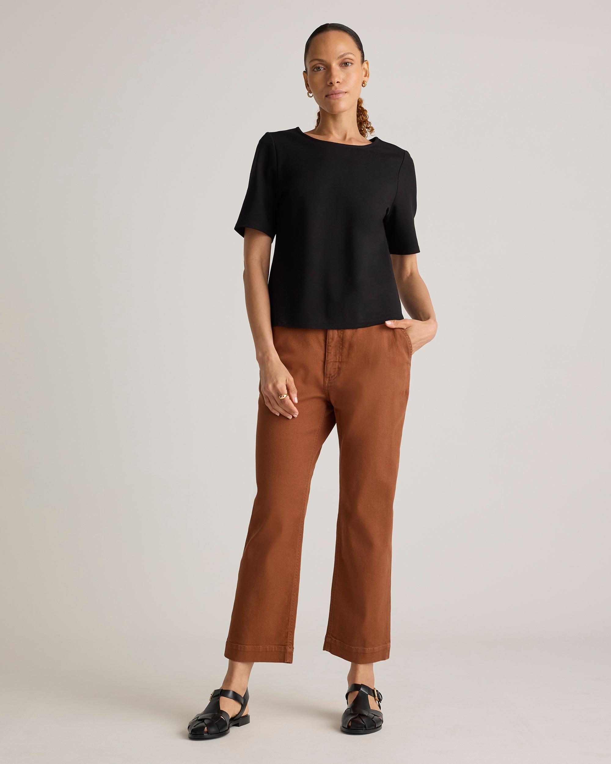 Quince | Women's Ultra-Stretch Ponte Short Sleeve Top Rayon Product Image
