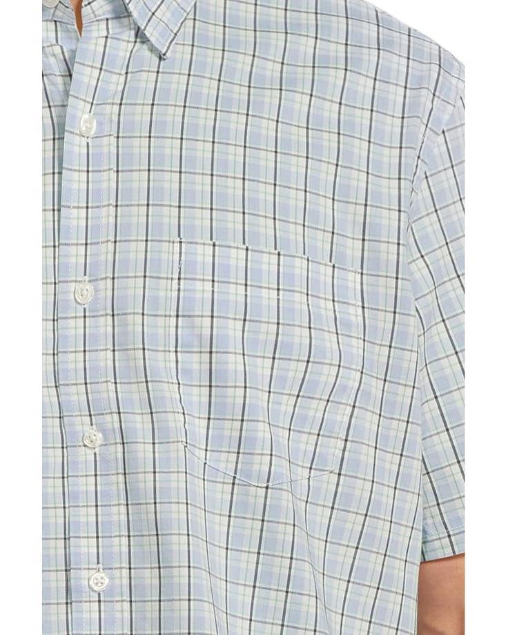 Comfort Stretch Chambray Shirt Short Sleeve Traditional Fit Plaid - Tall Product Image