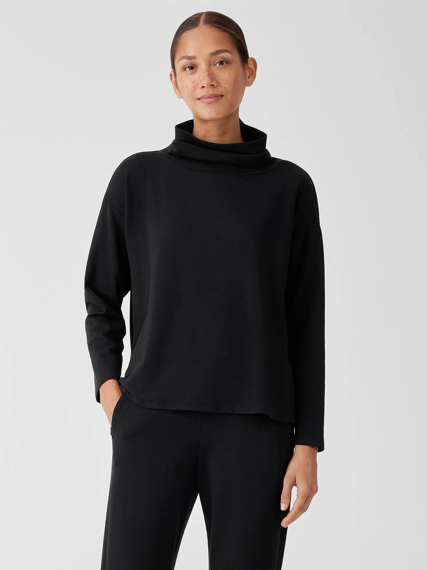 Cozy Brushed Terry Hug Funnel Neck Top Product Image