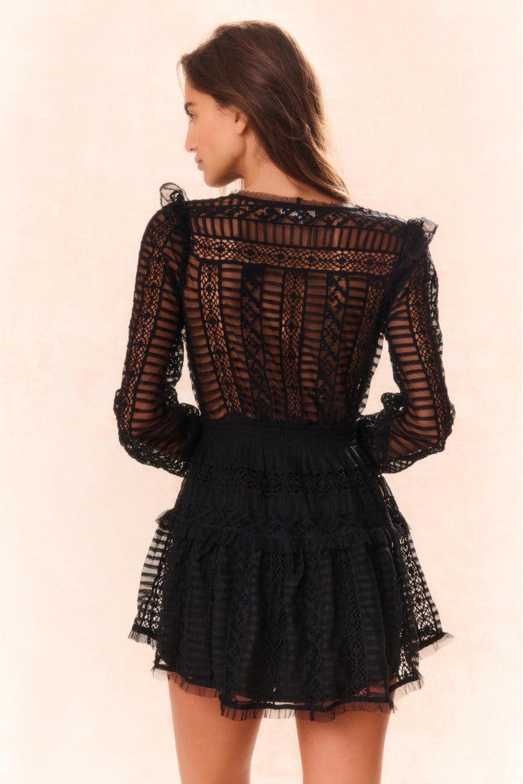 Alonsa Lace-Detailed Mini Dress - CREAM Product Image