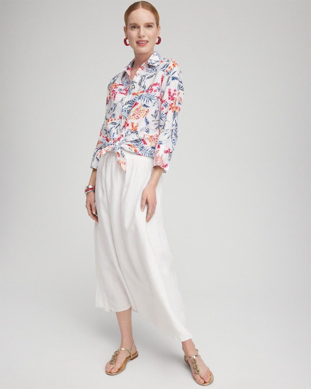 No Iron™ Linen Sealife 3/4 Sleeve Shirt Product Image
