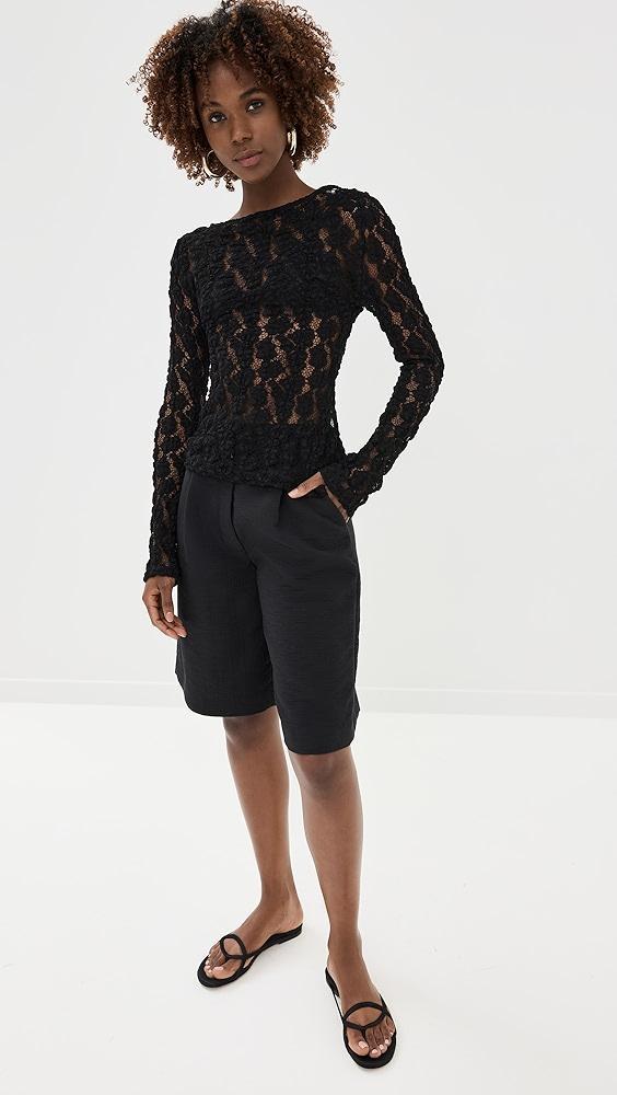 Róhe Lace Boat Neck Top | Shopbop Product Image