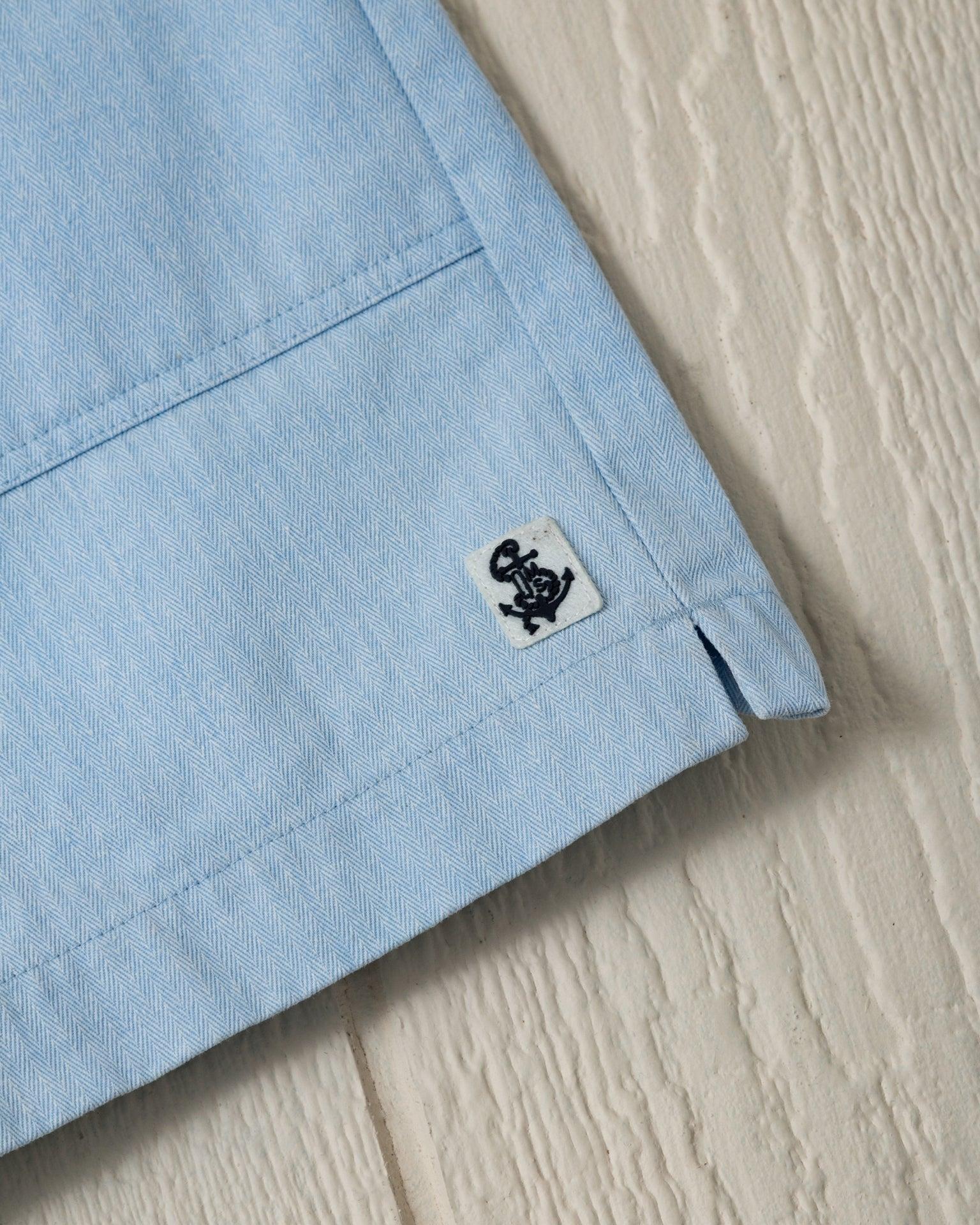 Ventura Short in Coastal Blue Salt Washed Herringbone Product Image
