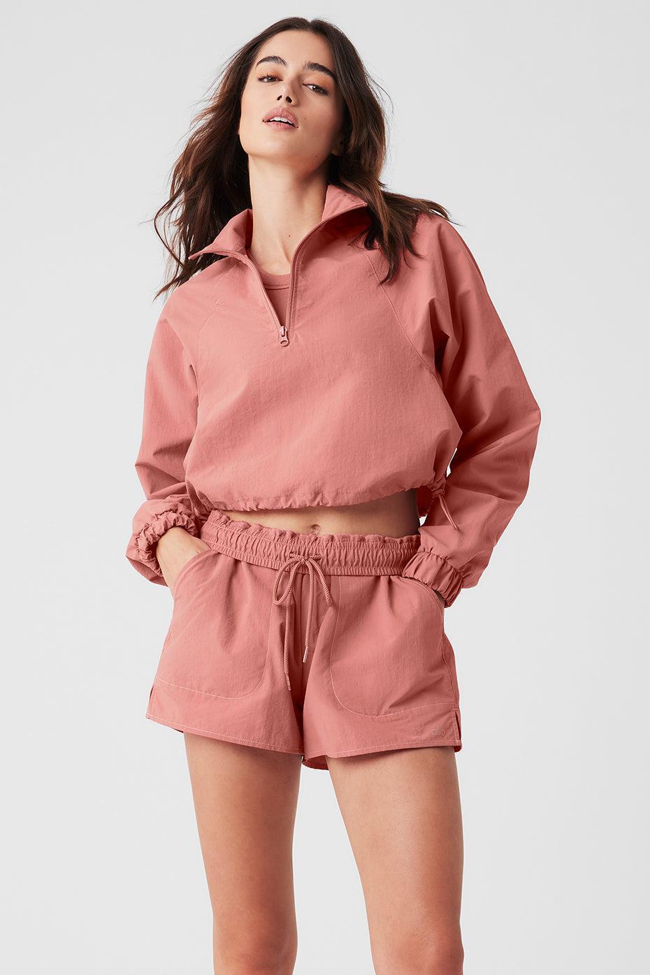 Cropped 1/4 Zip Alumni Pullover - Soft Terracotta Product Image