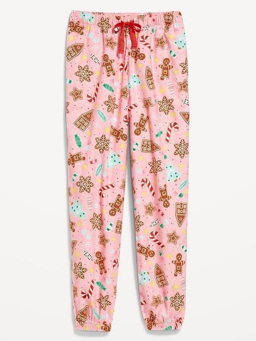 High-Waisted Flannel Pajama Joggers for Women Product Image
