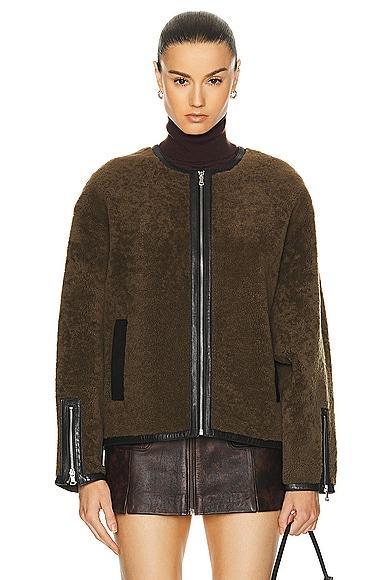 NOUR HAMMOUR Ronin Jacket In Zeytoun & Black Product Image